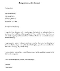 Best Resignation Letter (Download in Word)