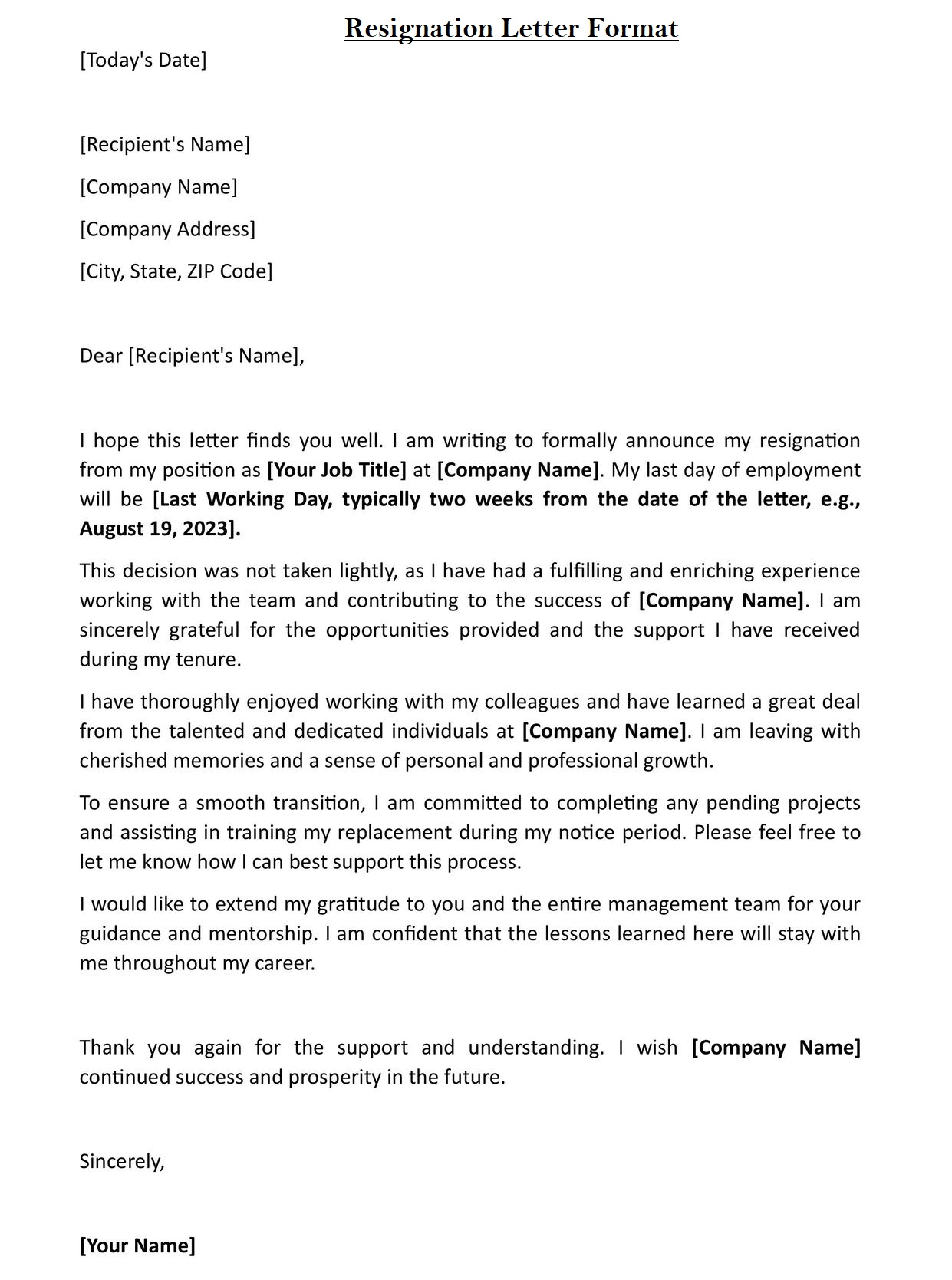 Resignation Letter Subject Download In Word 