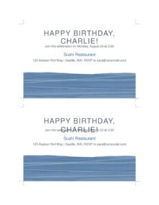 Blue ribbon party invitations Presentation Powerpoint Template (.ppt File Download)