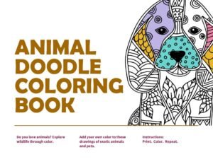 Animal doodles de-stress coloring book Presentation Powerpoint Template (.ppt File Download)