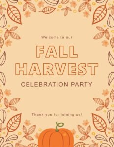 Autumn party printables Presentation Powerpoint Template (.ppt File Download)