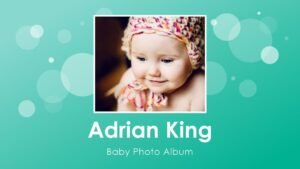 Baby’s first year photo album Presentation Powerpoint Template (.ppt File Download)