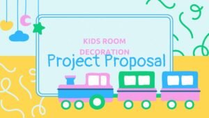 Beige Pink Blue and Green Illustrative Kids Room Decoration Project Proposal Presentation