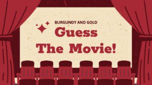 Burgundy and Gold Guess The Movie! Powerpoint Template (.ppt File Download)