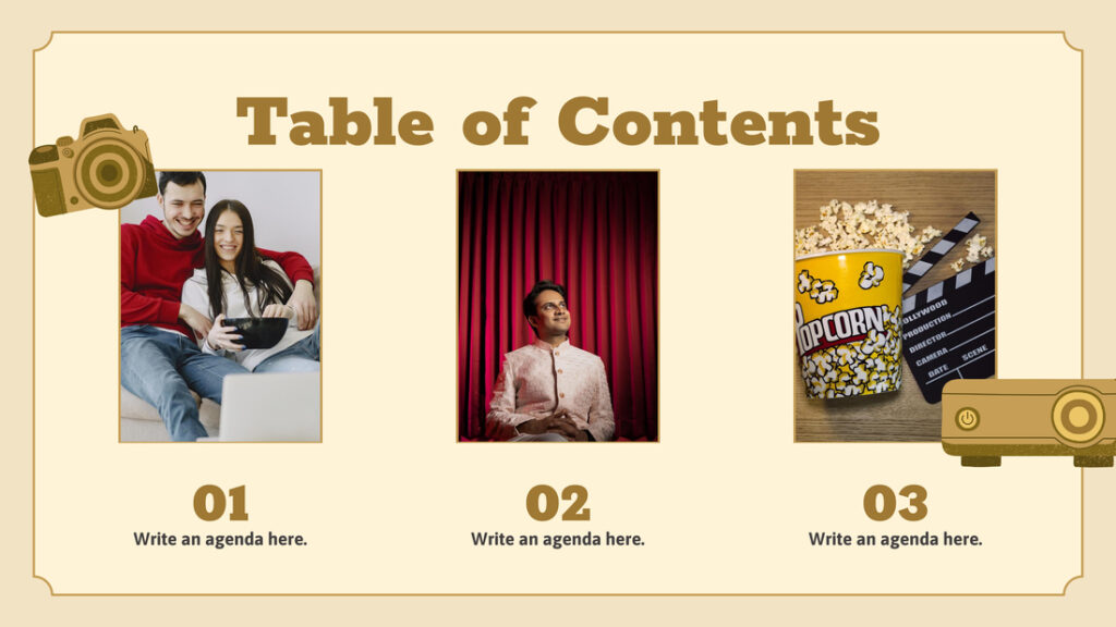 Burgundy And Gold Guess The Movie! Powerpoint Template (.ppt File Download)