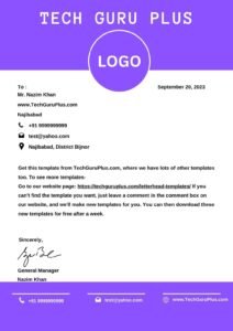 Creative Business Letterhead Format (Ms-Word ) .docx File