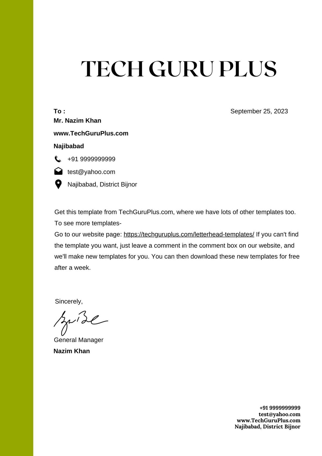 Free Letterhead Designs Modern Formats In MS Word