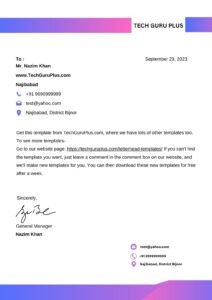 Letter Head for Office use (Download FREE) Editable