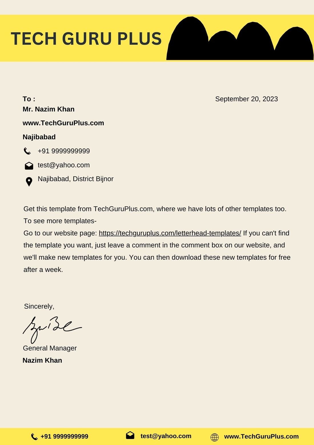 Free Letterhead Formats & Templates In Word (.docx)