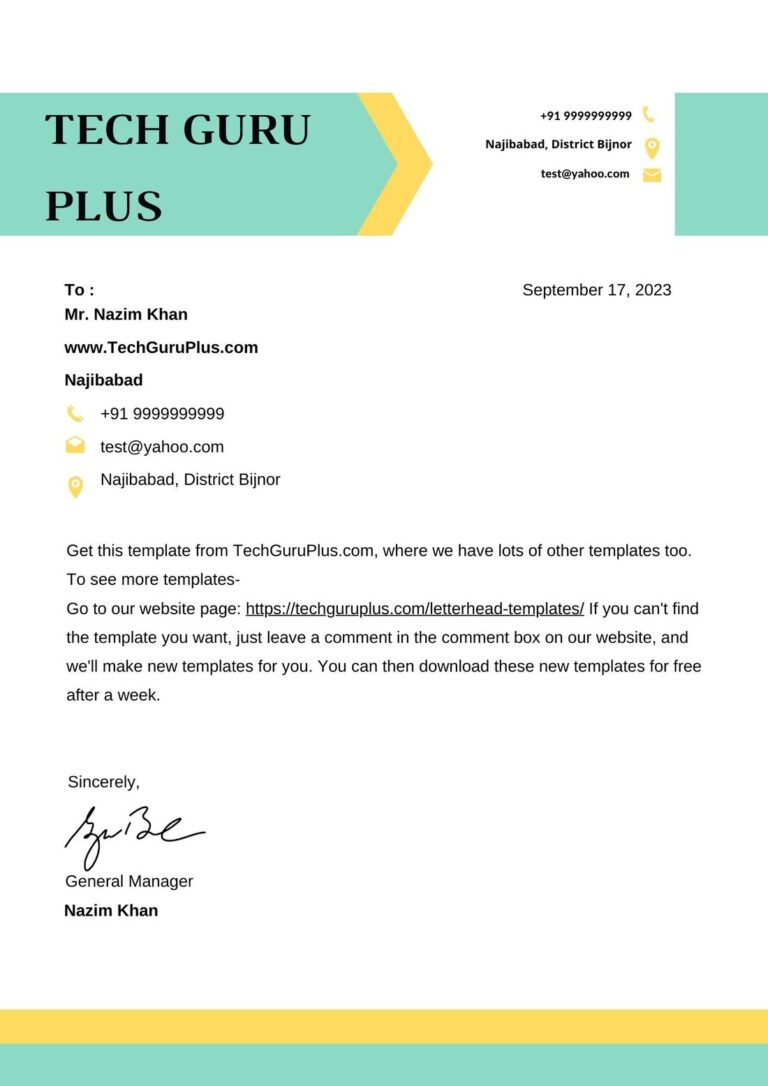 Letterhead Design For Civil Contractor Free Download (.docx)