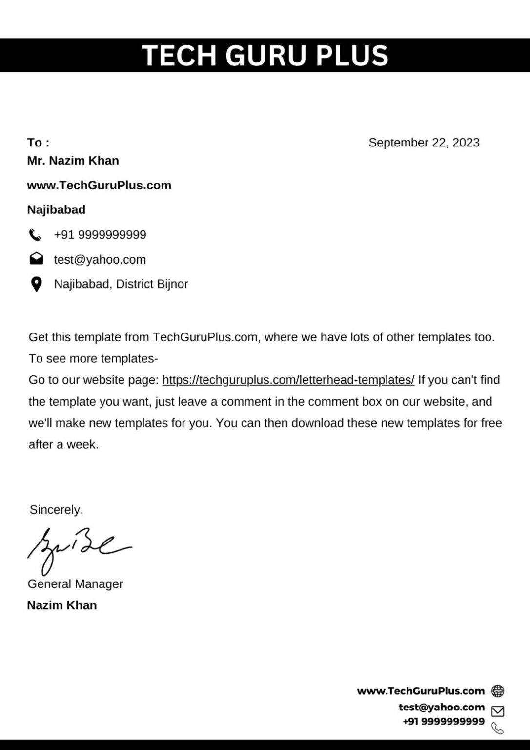 Letterhead formats in microsoft word