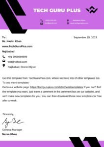 Letterhead Template Word Free Download (.docx)