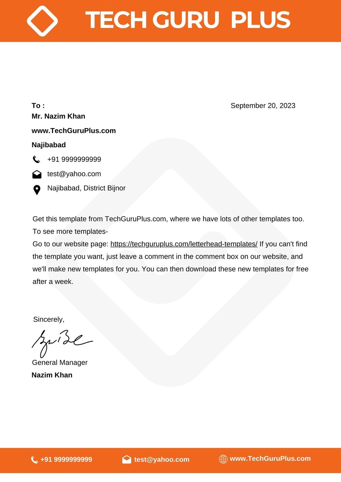 Letterhead Template Word Free Download Pdf (.docx)