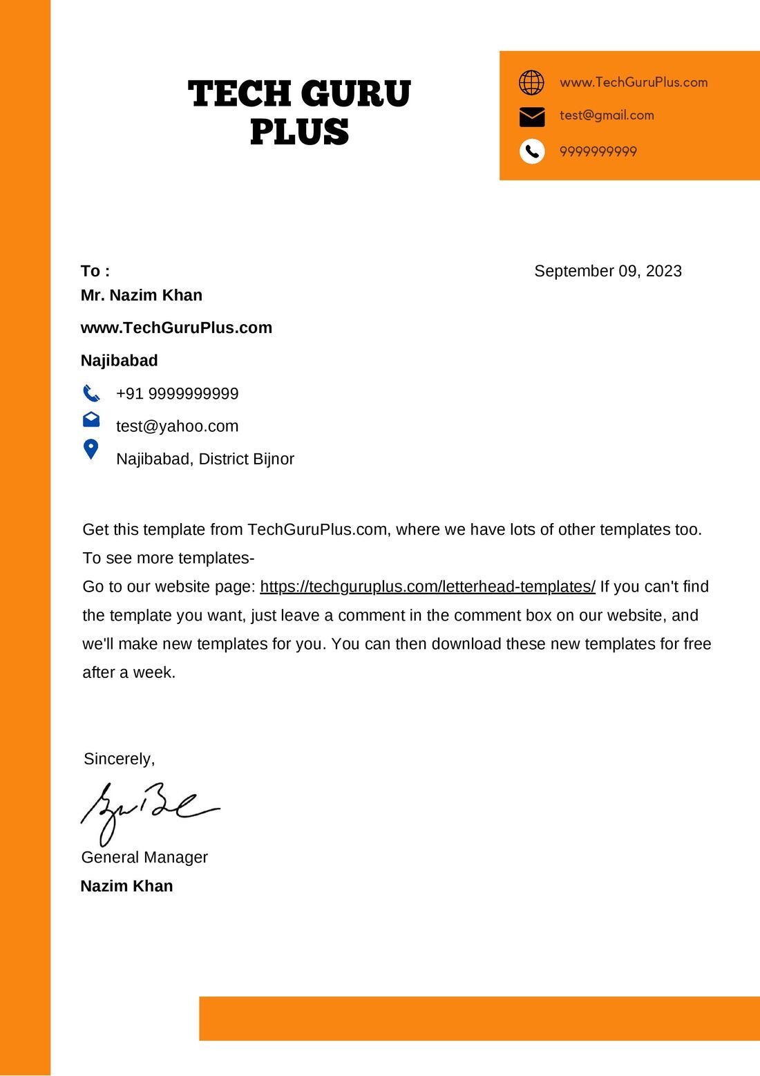 Letterhead Template for Company Free Download (.docx)