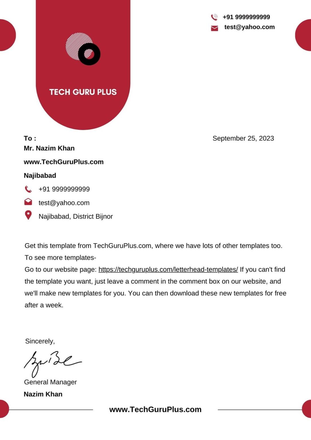 Word Letterhead Template In Microsoft