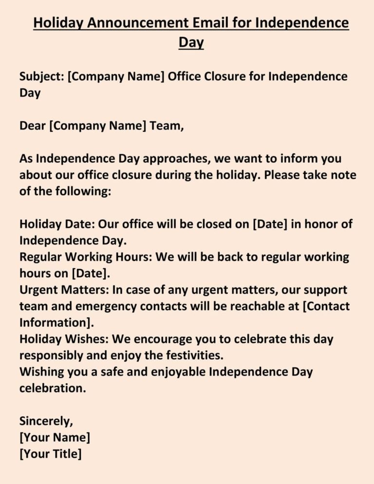 [5 Format] Sample Holiday Announcement Emails to Employees