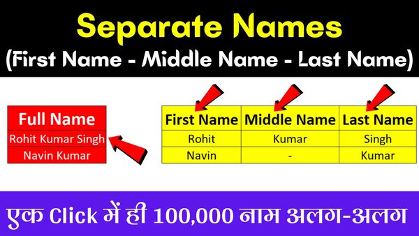 How to Separate Names in Excel (First Name - Middle Name - Last Name)