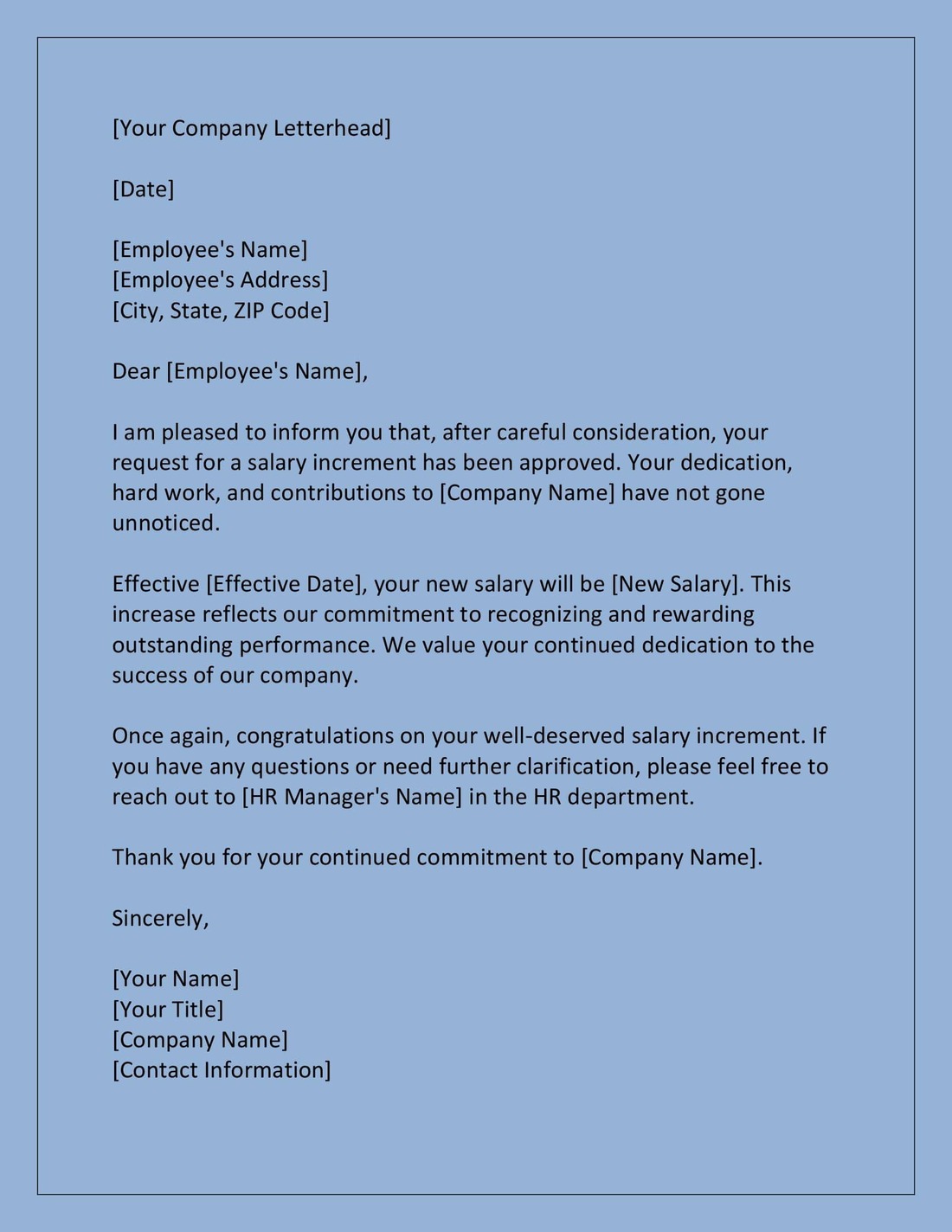  Top 5 Salary Increment Offering Letter Format from Employer Side In 