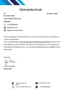 Printable Indian Company Letterhead in Word