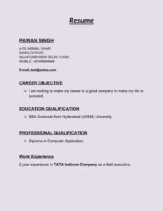 Courier Delivery Boy Resume Sample Format Download In Word