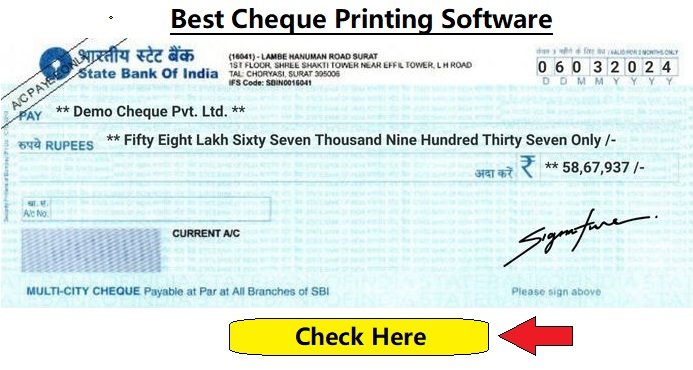 Cheque Printing Software for India