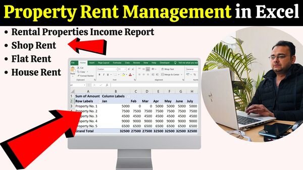 Shop Rent Flat Rent House Rent manage in excel