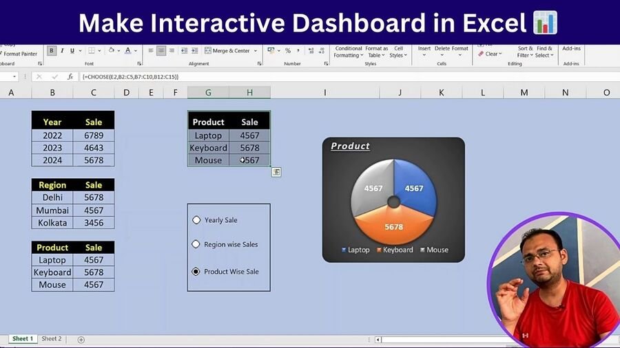 Make Interactive Dashboard in Excel 📊