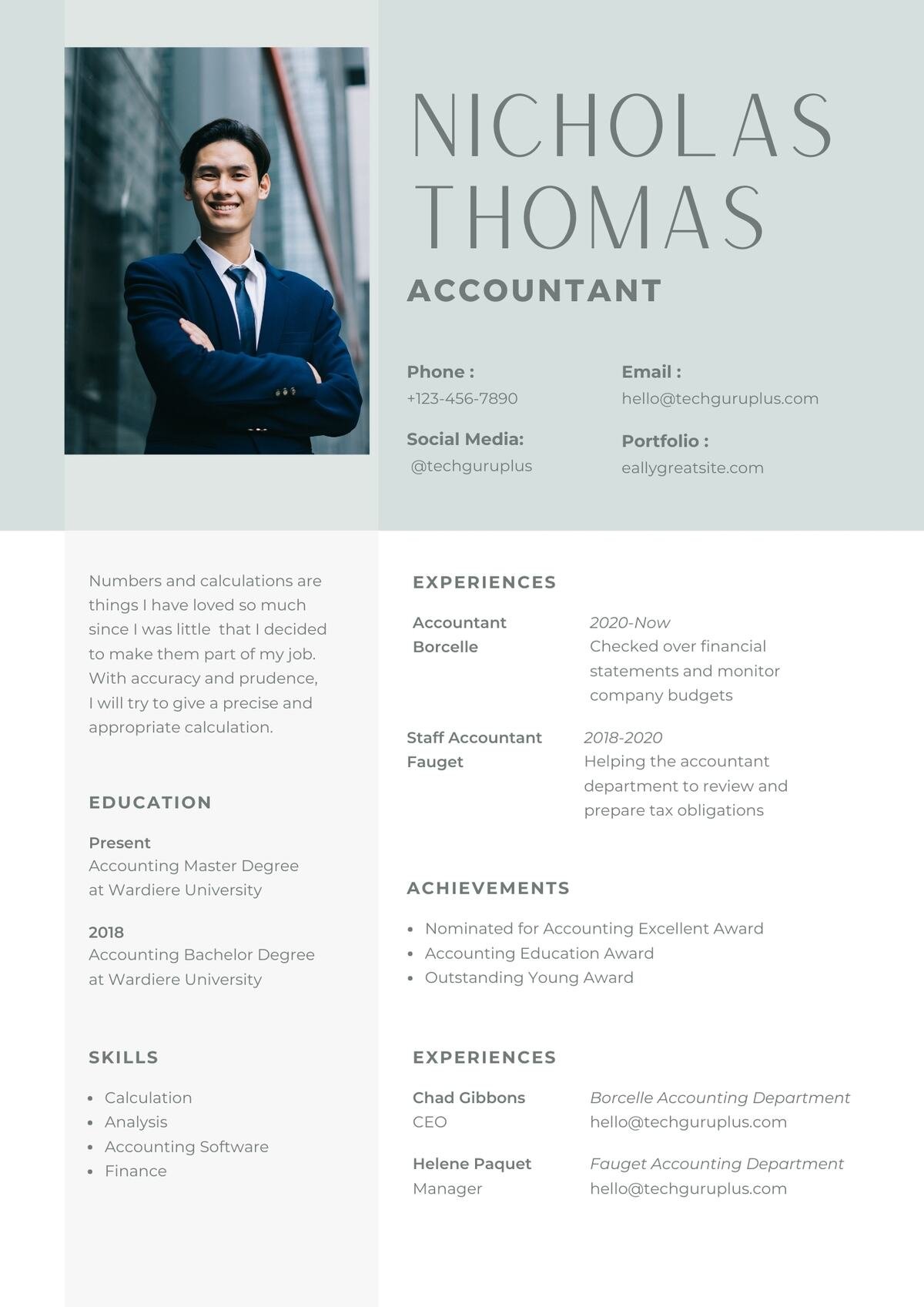 Accountant Editable Resume Templates Download in Docx Format (5)