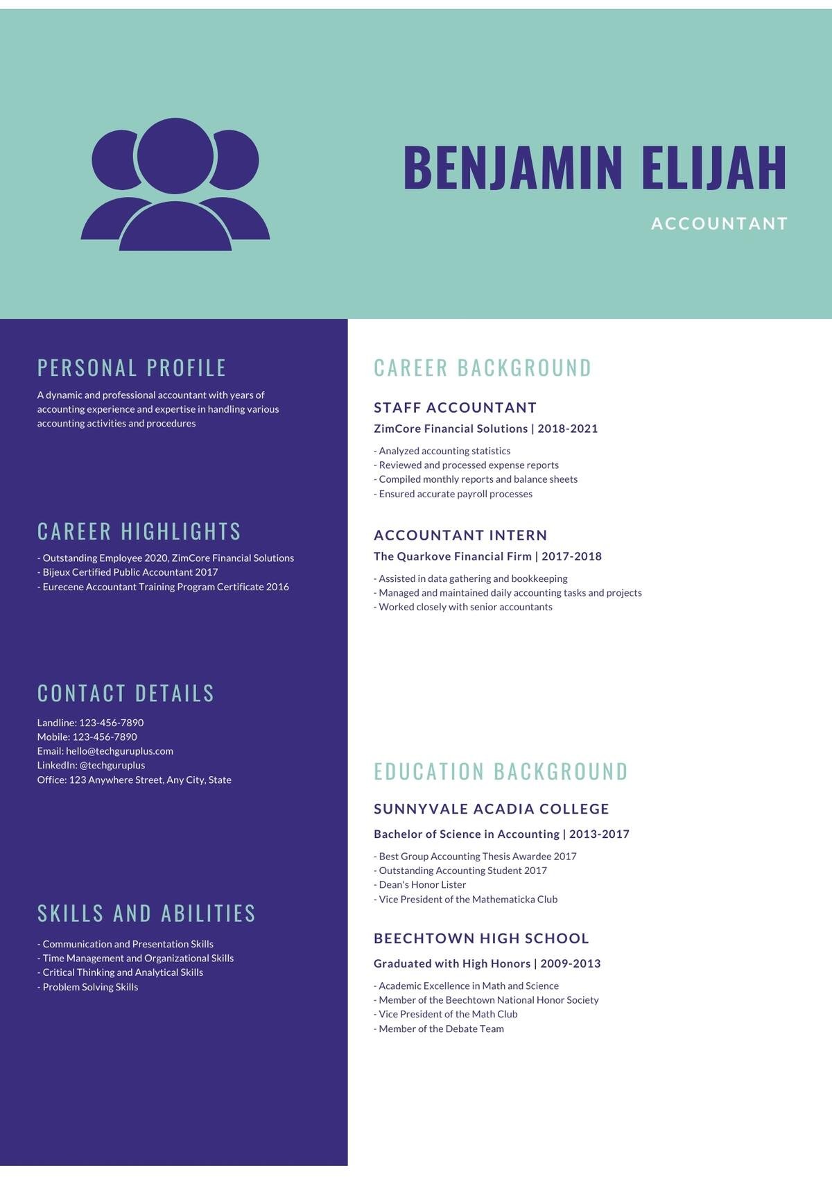 Accountant Editable Resume Templates Download in Docx Format (7)