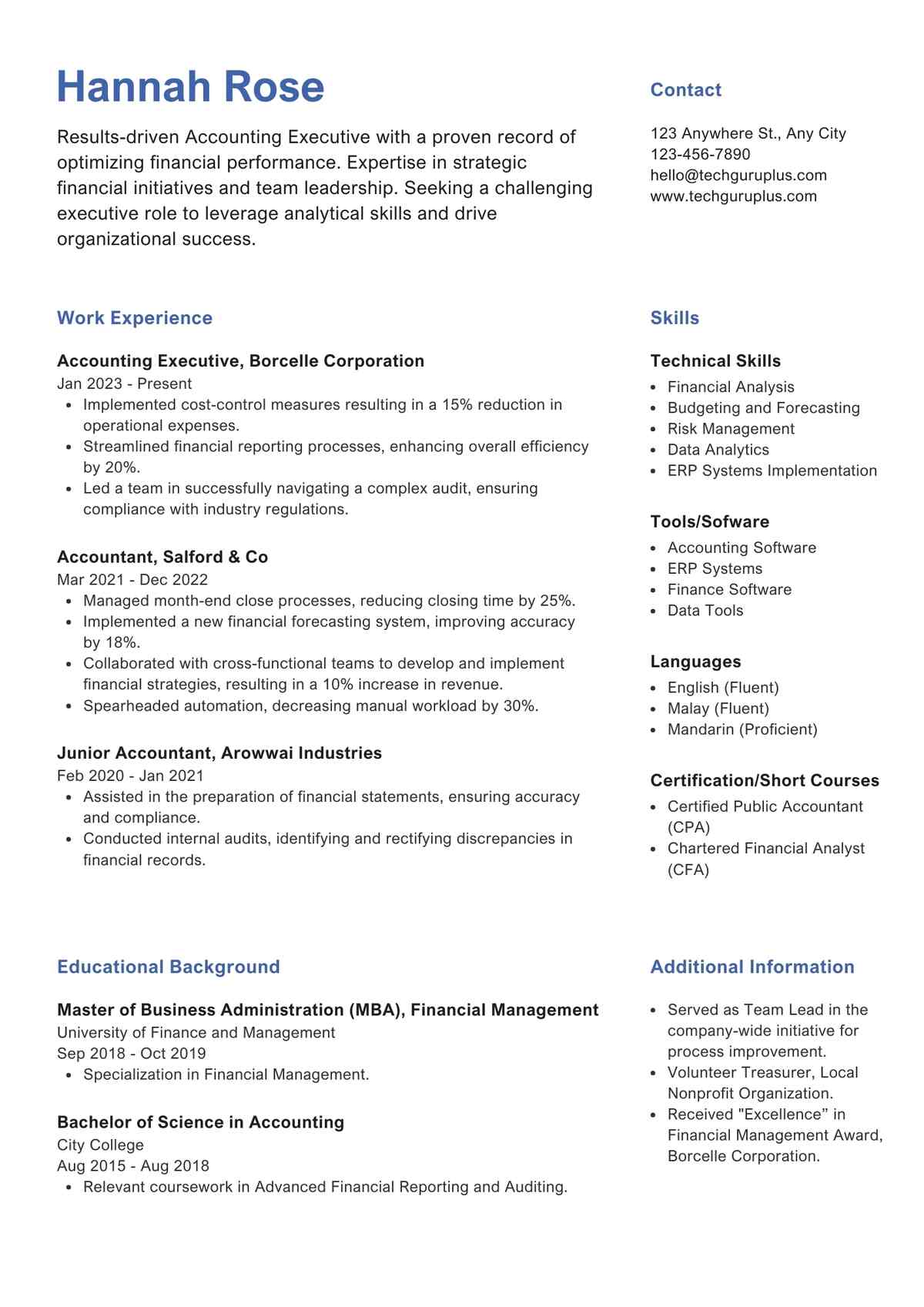 Accounting Executive Editable Resume Template Download in docx-11