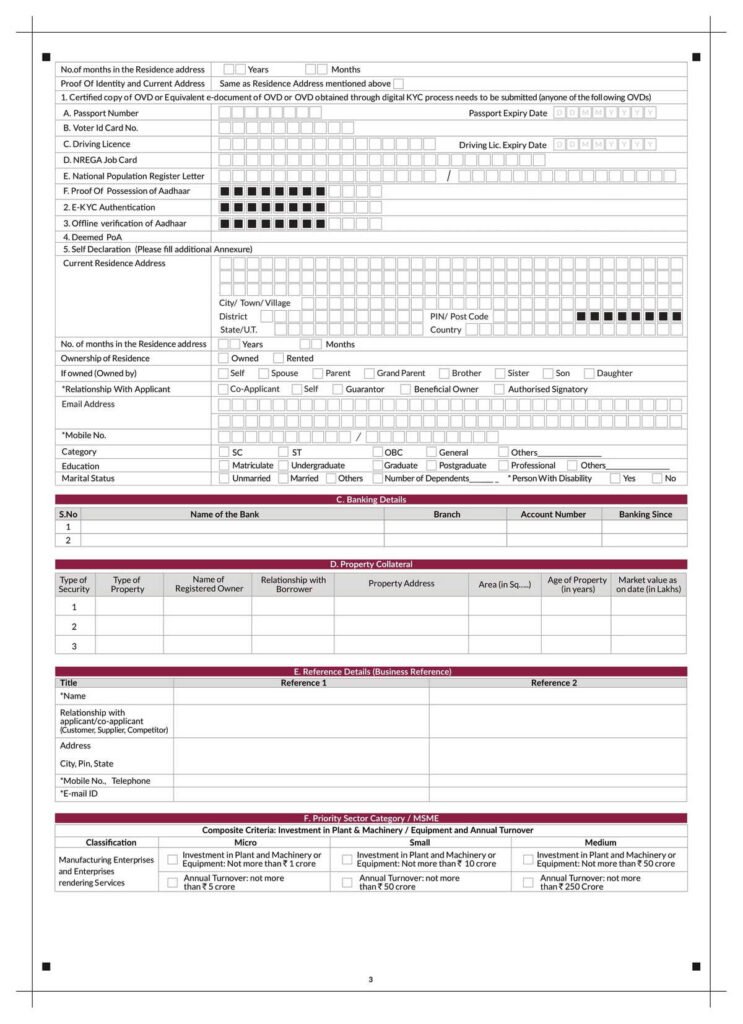 Axis Bank Nano Business Loan Application Form Download in PDF