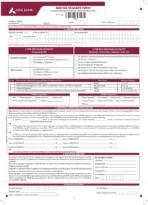 Axis Bank Current and Savings Account Beneficial Owner Updation Form Download in PDF