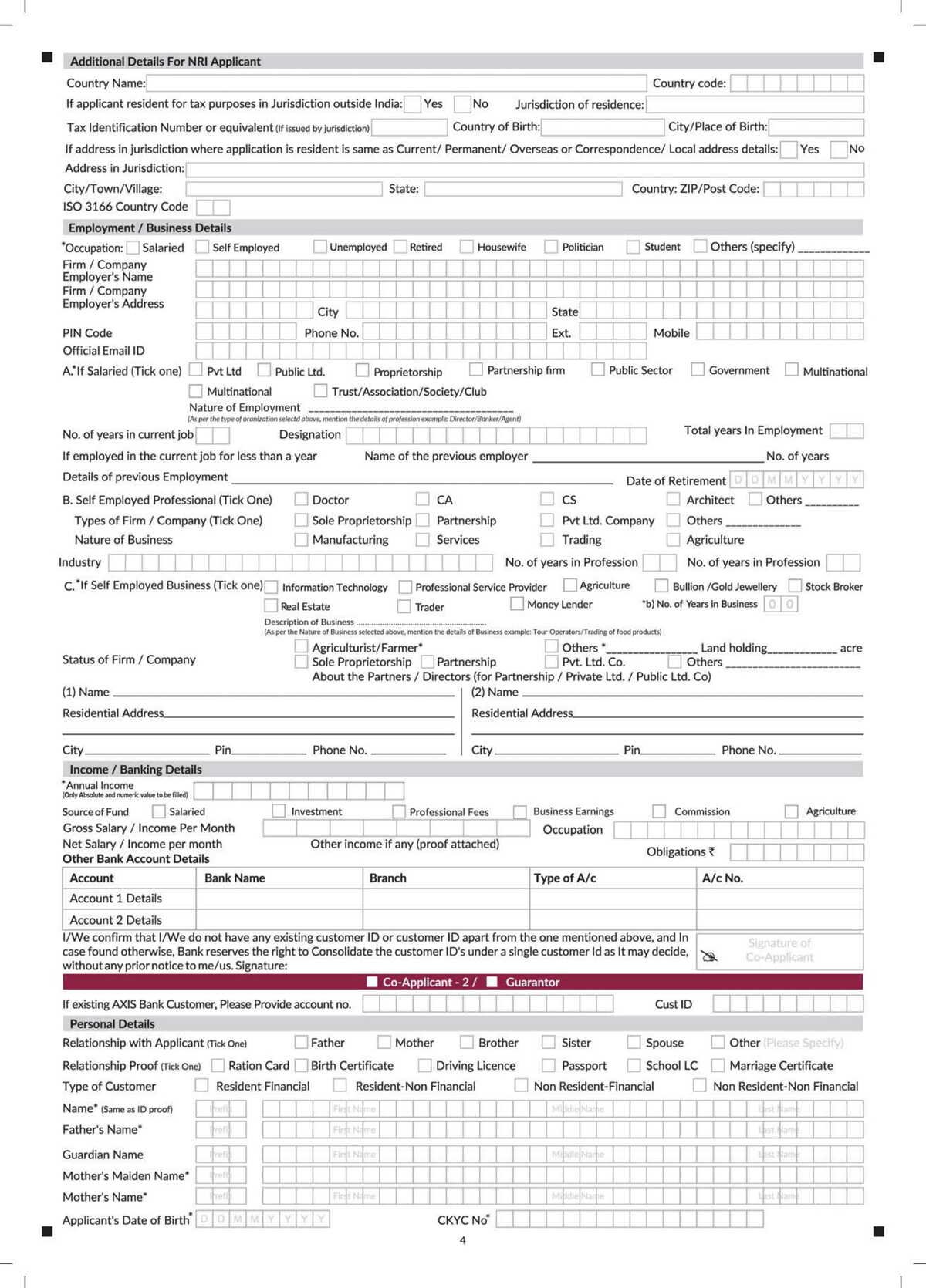 Axis Bank Education Loan Application Form Download in PDF-04