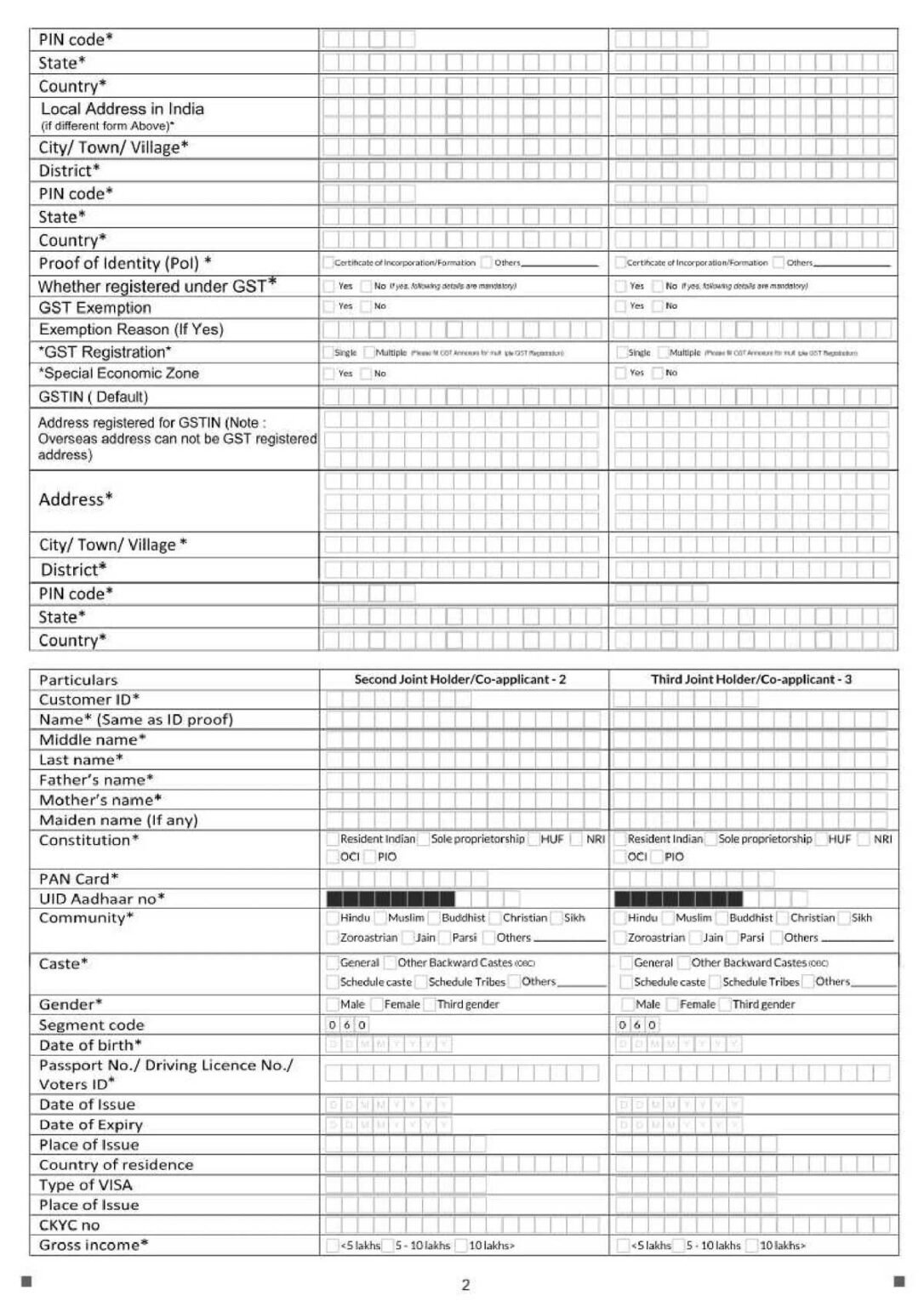 Axis Bank Fixed Deposit Overdraft Application Form Download in PDF