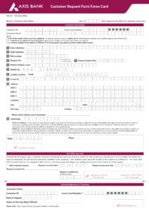 Axis Bank Forex Card Change Request Form Download in PDF