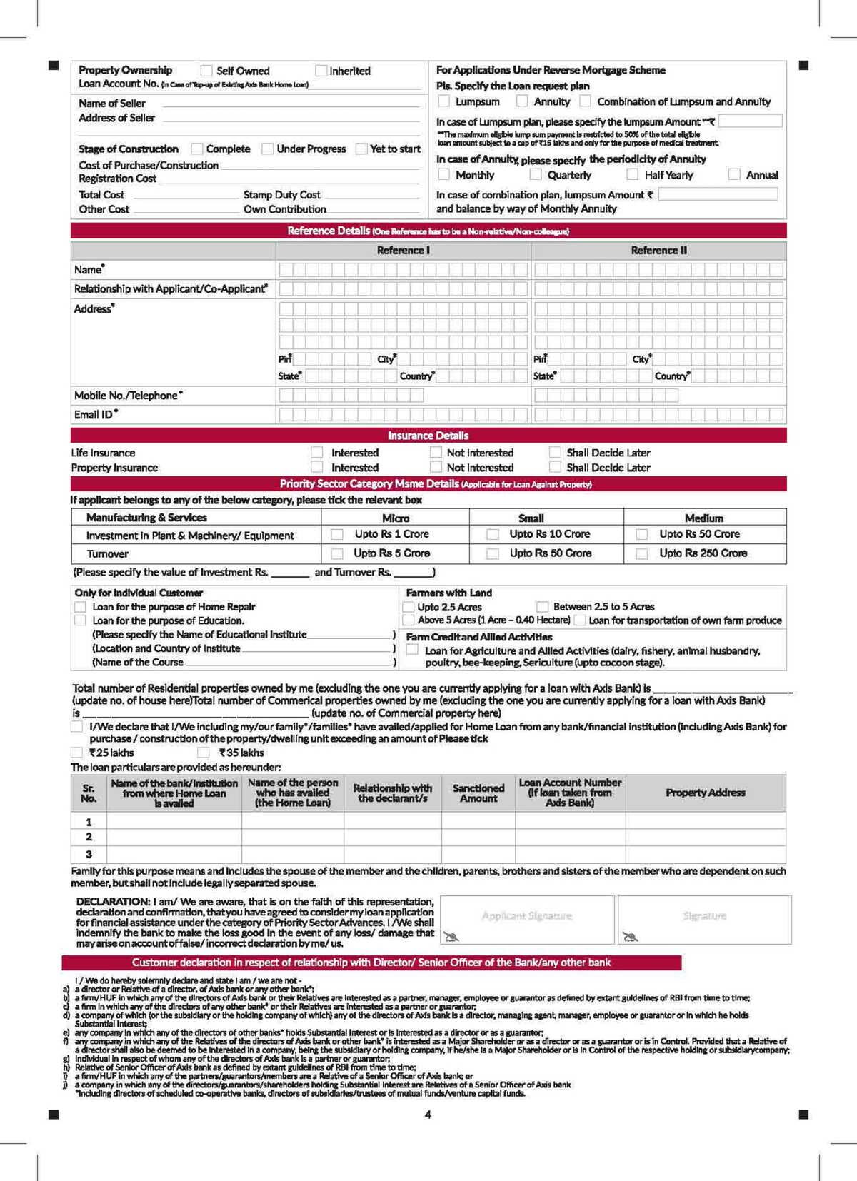 Axis Bank Home Loan Application Form Download in PDF-04