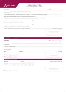 Axis Bank KVP Account Closure Form Download in PDF