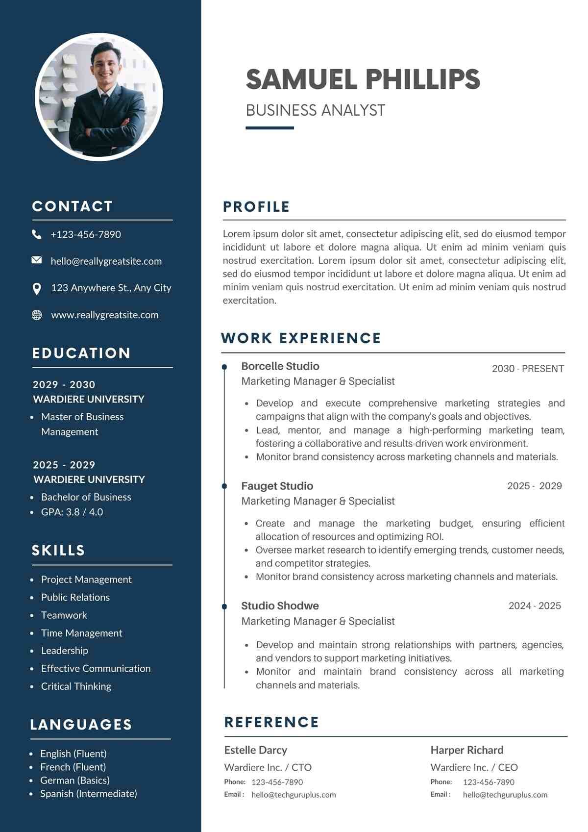 Business Analyst Editable Resume Templates Download in Docx Format (18)