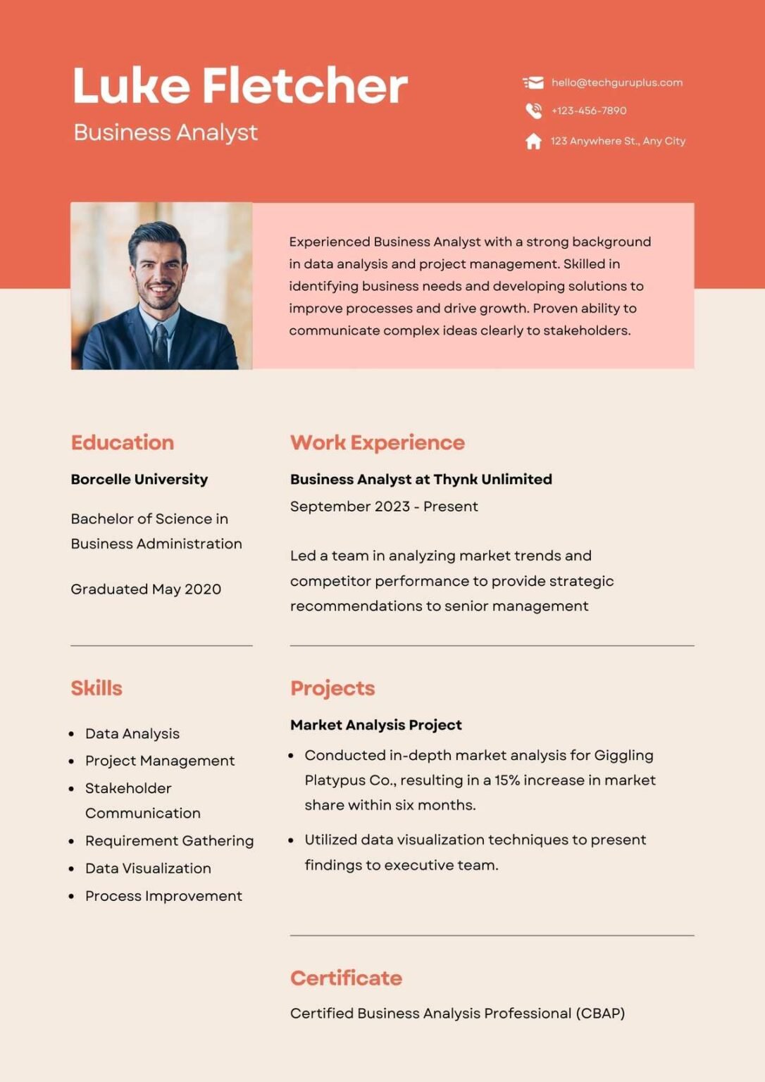 Business Analyst Resume 20 Templates Download in Word ( docx)