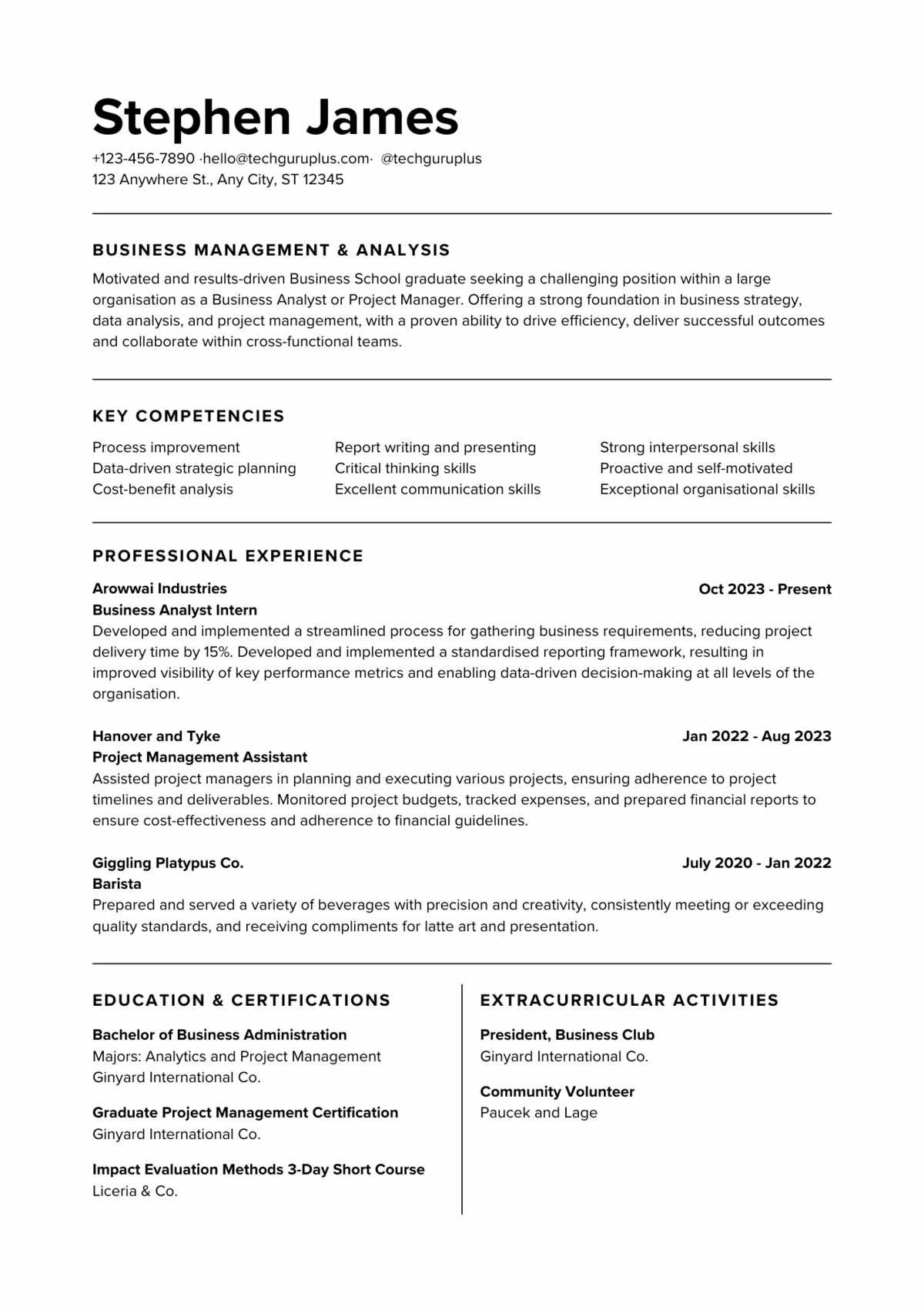 Business management & Analysis Editable Resume Template Download in docx-20