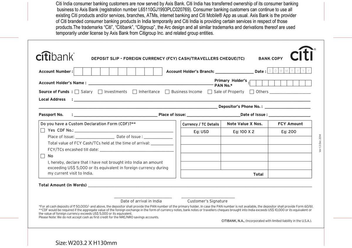 City Bank FCY Cash Deposit Slip Download in PDF-1