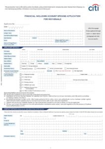 City Bank PMJDY Account Opening Form Download in PDF