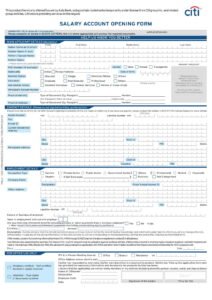 City Bank Suvidha Account Opening Form Download in PDF