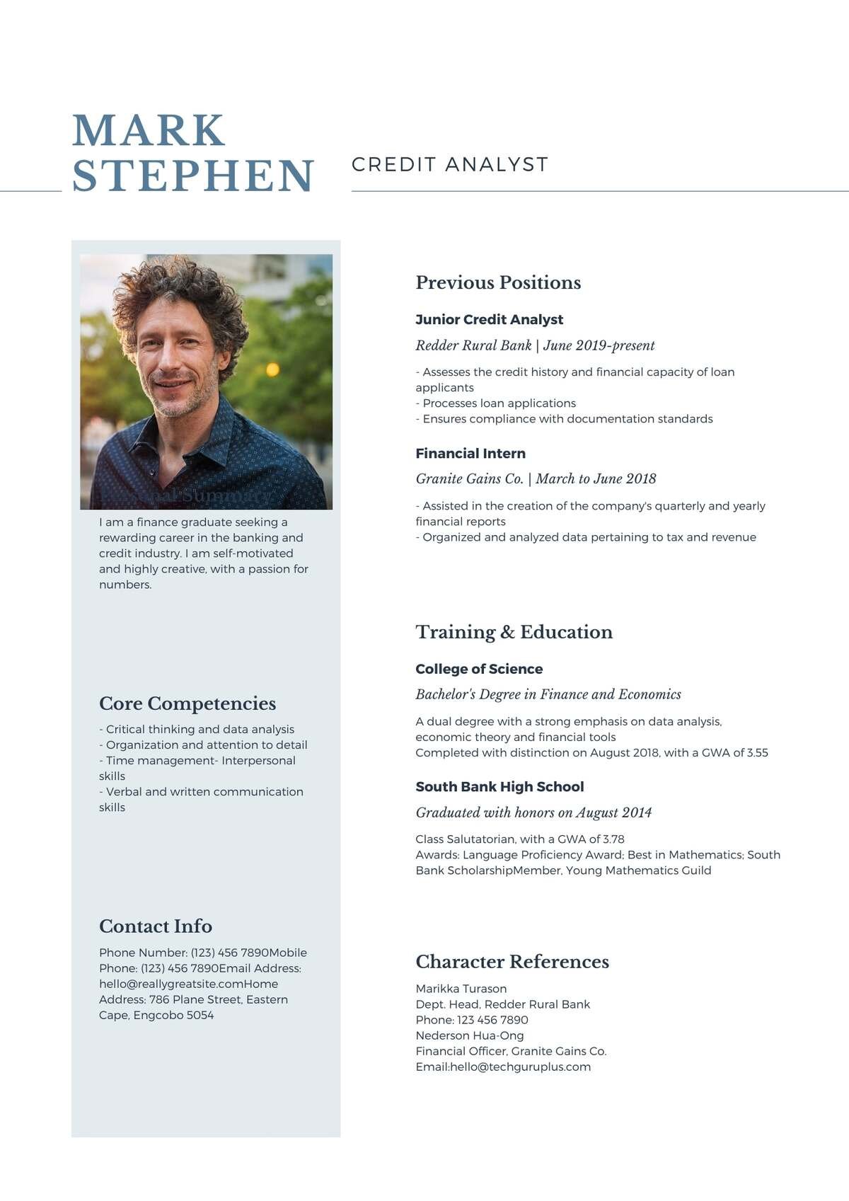 Credit Analyst Editable Resume Template Download in docx-11