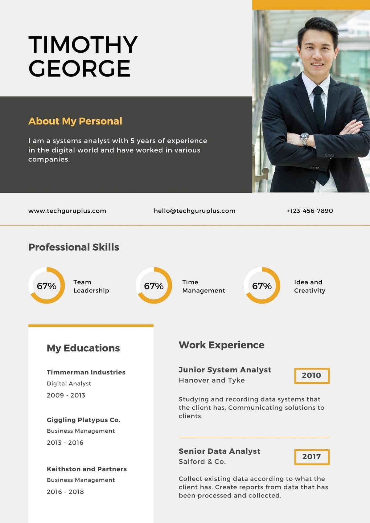 Data Analyst Editable Resume Template Download in docx-3