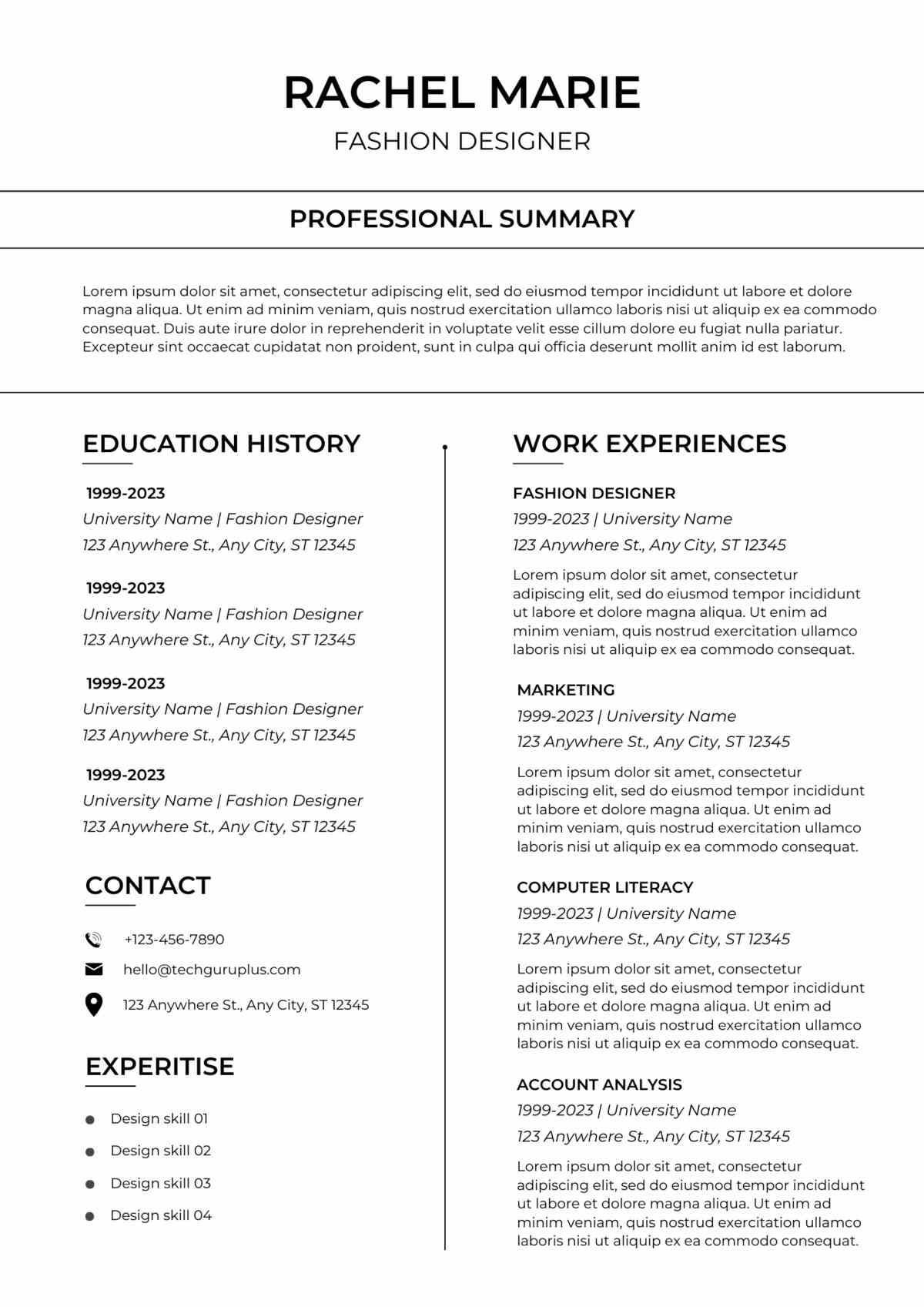 Fashion Designer Editable Resume Template Download in docx-14