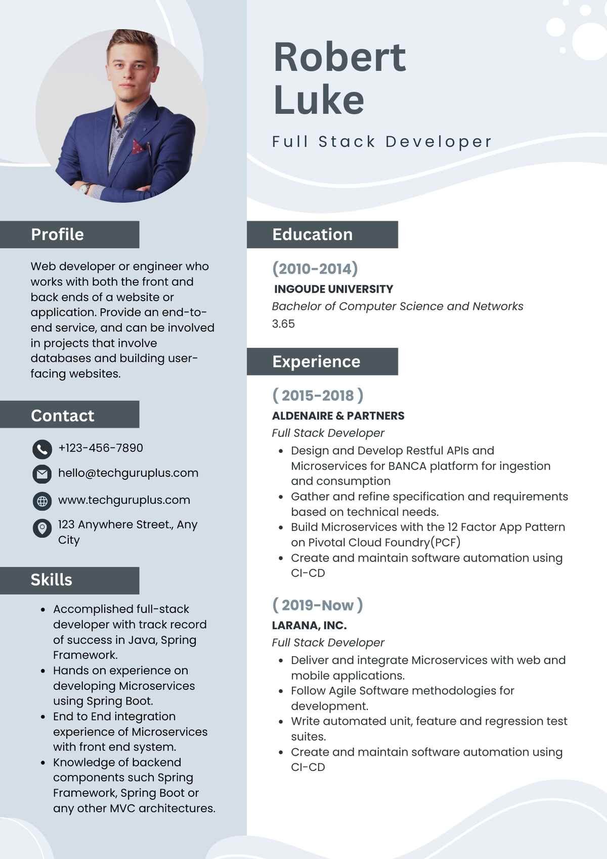 Full Stack Developer Editable Resume Template Download in docx-7