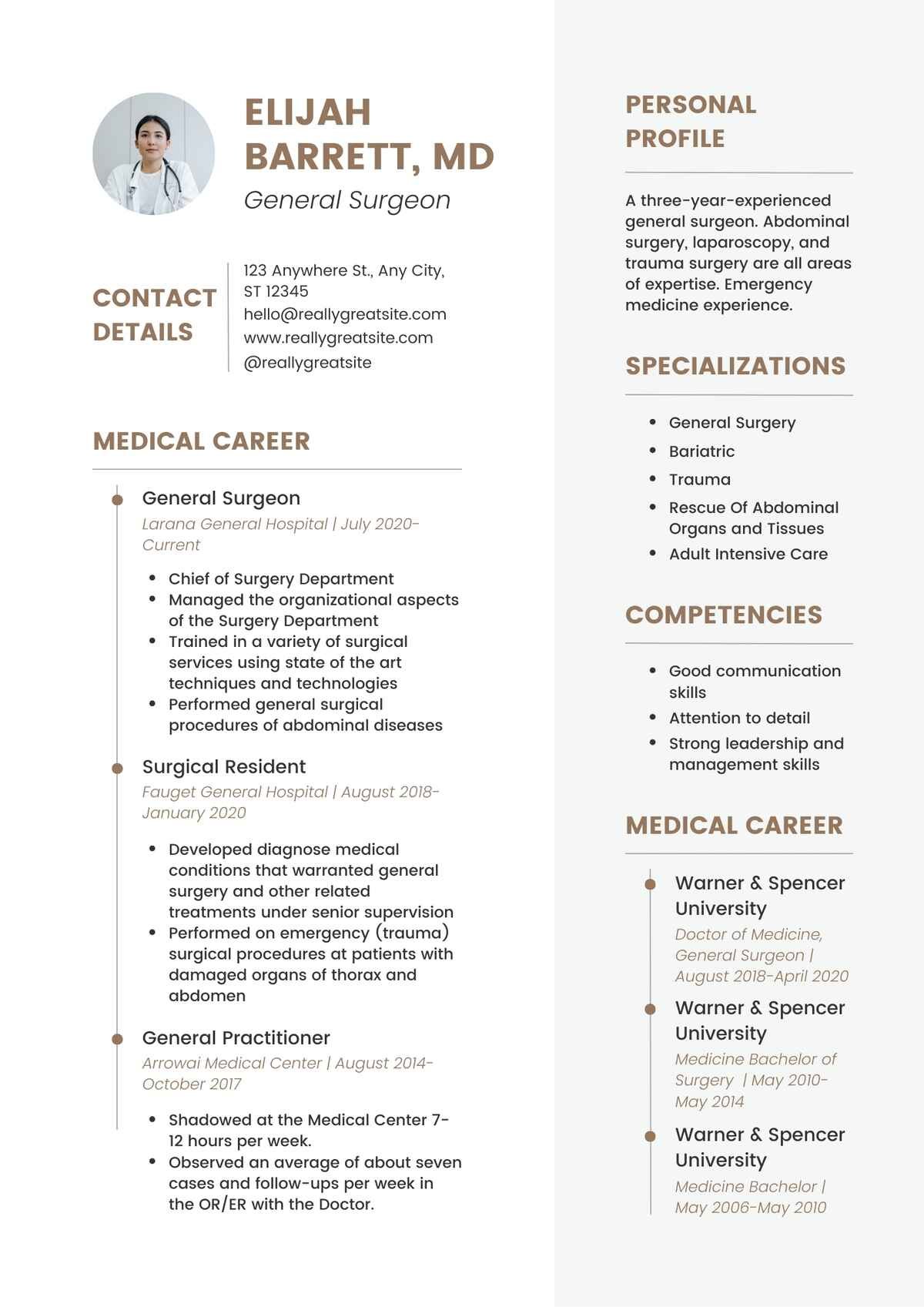 General Surgeon Editable Resume Template Download in docx-10