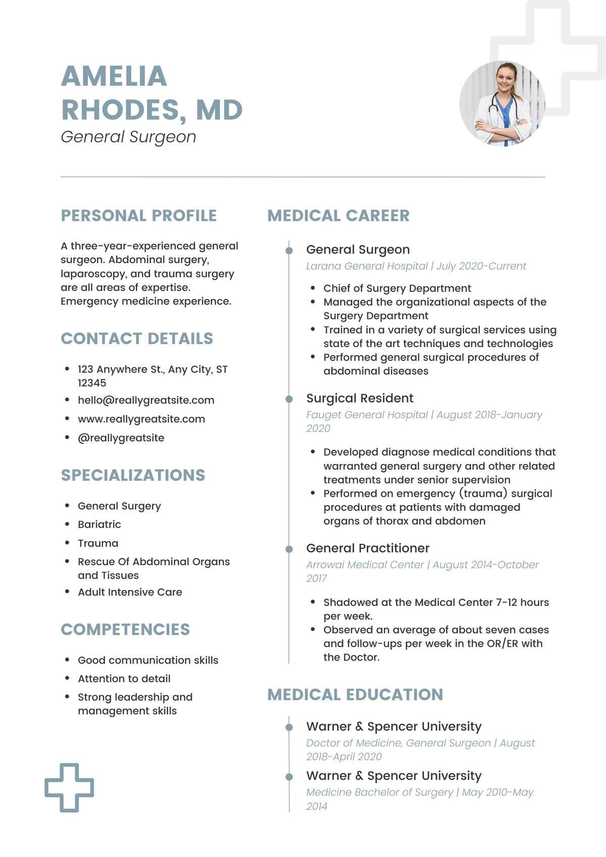 General Surgeon Editable Resume Template Download in docx-4