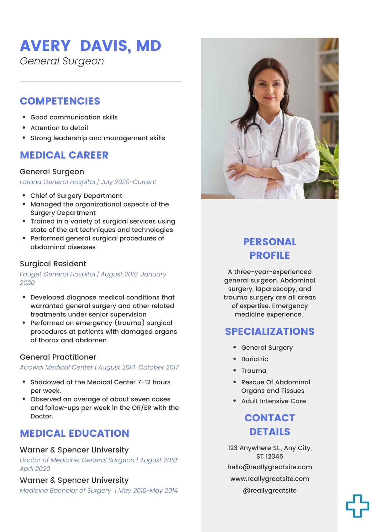 General Surgeon Editable Resume Template Download in docx-7